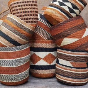 Geometric Earthy Fine Weave Sisal Baskets